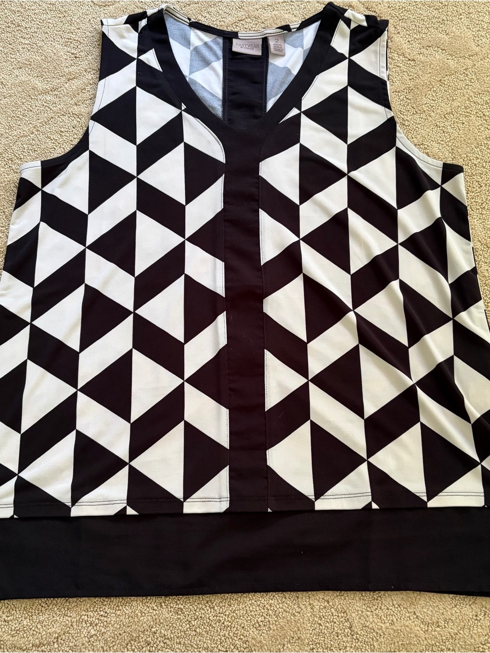 Chico's Black and White Geometric Tank Top